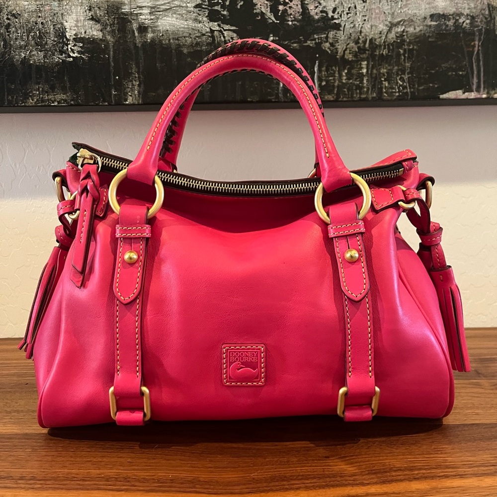 Dooney & Bourke Florentine Satchel in Fuchsia